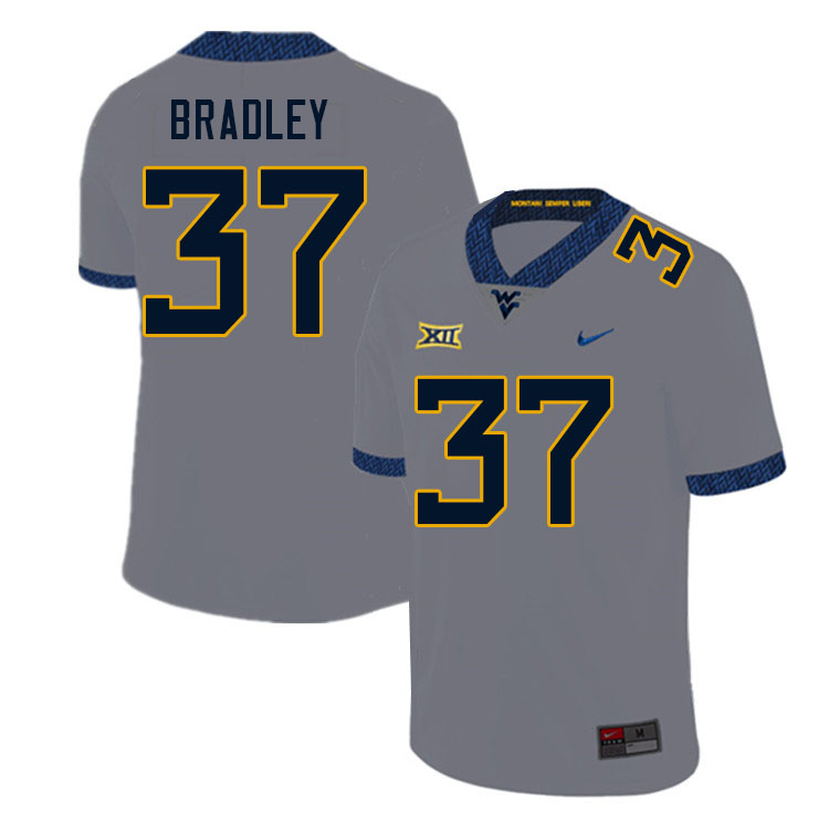 Men #37 L'Trell Bradley West Virginia Mountaineers College Football Jerseys Sale-Gray